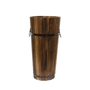 Distressed Tall Wooden Barrel Planters (Set of 3)