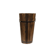 Distressed Tall Wooden Barrel Planters (Set of 3)