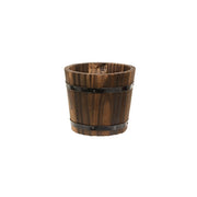 Distressed Wooden Barrel Planters (Set of 5)