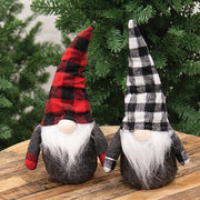 Sitting Checkered Gnome Decoration  (2 Count Assortment)