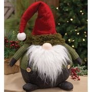 Plush Mossy Santa Gnome with Overalls