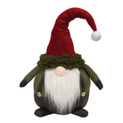 Plush Mossy Santa Gnome with Overalls