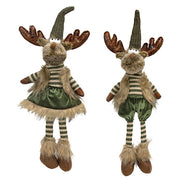 Mr & Mrs Green Reindeer with Dangle Legs  (2 Count Assortment)