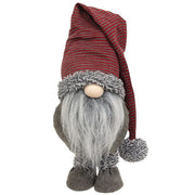 Red/Gray Striped Gnome with Dangle Hat