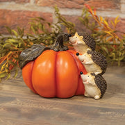 Resin Pumpkin and Hedgehogs Sitter