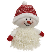 Red Nubby Knit Sitting Snowman - 11"H