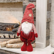 Red Nubby Stuffed Standing Gnome - 31"H