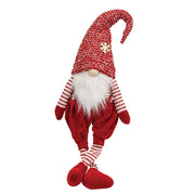 Red Nubby Fabric Dangle Leg Gnome