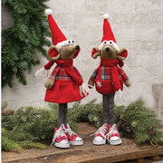 Standing Mouse Boy & Girl with Red Sneakers  (2 Count Assortment)