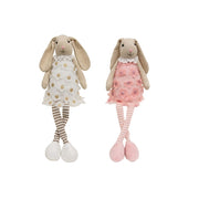 Flower Dress Dangle Legs Bunny  (2 Count Assortment)