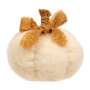 Plush Pumpkin with Burlap Bow  (3 Count Assortment)