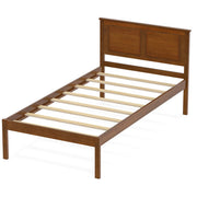 Full/Queen/Twin Size Bed Frame Farmhouse Wooden Platform Bed with Headboard-Twin Size - Size: Twin Size