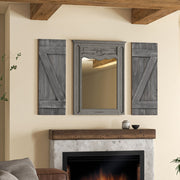 36 x 13 Inch Farmhouse Paulownia Wood Window Shutters Set of 2 for Windows-Dark Gray - Color: Dark Gray