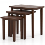 3-Piece Farmhouse Rectangle Side Table Set for Living Room-Walnut - Color: Walnut
