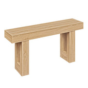 63 Inches Long Console Table Farmhouse Entryway Table with Storage-Natural - Color: Natural
