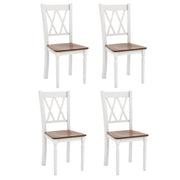 Set of 2 Wooden Farmhouse Kitchen Chairs with Rubber Wood Seat-2 Pieces