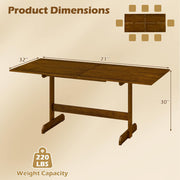 71 Inch Farmhouse Dining Table Wooden Kitchen Table for 6-8 with Rubber Wood Legs-Walnut - Color: Walnut