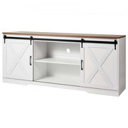 4 Pieces Farmhouse Coffee Table Sets, 40 in Coffee Table with 2 End Tables and 66 in TV Stand, Easy Assembly Living Room Tables Sets with Charging Station, for Office, Living Room & Apartment