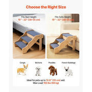 Wood Pet Stairs, 3-Step Dog Stairs for High Beds, Sofa & Cars, 150lbs Load Capacity, Non-Slip Surface, Stable Cat & Dog Step Ladder for Small Medium Large Older Pet Puppy Essentials