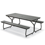 6 Feet Outdoor Picnic Table Bench Set for 6-8 People-Gray