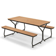6 Feet Outdoor Picnic Table Bench Set for 6-8 People-Gray