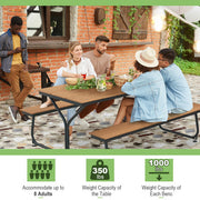 6 Feet Outdoor Picnic Table Bench Set for 6-8 People-Gray