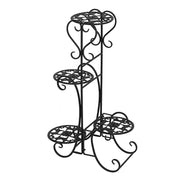 US 32.3" Plant Stand 4 Potted Metal Shelves Corner Plant Shelf for Decorating Garden Patio Deck Farmhouse Round
