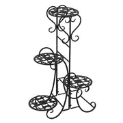 US 32.3" Plant Stand 4 Potted Metal Shelves Corner Plant Shelf for Decorating Garden Patio Deck Farmhouse Round