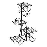 US 32.3" Plant Stand 4 Potted Metal Shelves Corner Plant Shelf for Decorating Garden Patio Deck Farmhouse Round