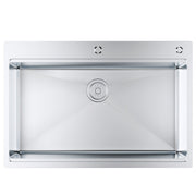 30 inch Kitchen Sink Workstation, 304 Stainless Steel Top Mount Sinks, Drop-In Single Bowl Farmhouse Basin with Ledge & Multiple Accessories, Household Dishwasher Sink for RV, Prep Kitchen, Bar