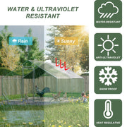 10 x 13ft Outdoor Large Metal Chicken Run Coop with 1 piece of Waterproof Cover, Garden Backyard Walk-in Hen Cage Poultry Pet Hutch for Farm Use