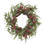 Icy Memories Mixed Pine & Berries Wreath - 24"