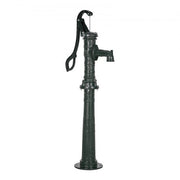 Well Hand Pitcher Pump, 20 ft Max Lift, Antique Cast Iron Manual Hand Water Pump with Heightening Base, NPT 1-1/4 in Connection, Easy Installation, for Outdoor Garden, Pond, Yard, Farm, Green