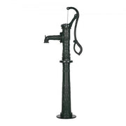 Well Hand Pitcher Pump, 20 ft Max Lift, Antique Cast Iron Manual Hand Water Pump with Heightening Base, NPT 1-1/4 in Connection, Easy Installation, for Outdoor Garden, Pond, Yard, Farm, Green