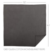 Serenity Grey Queen Cotton Woven Blanket 90x90