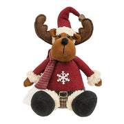 Cozy Snowflake Stuffed Moose/Santa Sitter  (2 Count Assortment)