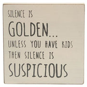 Farmhouse Colors Silence Is Golden Square Block  (2 Count Assortment)