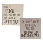 Farmhouse Colors Silence Is Golden Square Block  (2 Count Assortment)