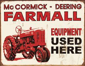 Tin Sign - Farmall - Equip Used Here