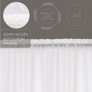 White Ruffled Sheer Tier Set of 2 L24xW36