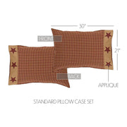 Ninepatch Star Standard Pillow Case w/Applique Border Set of 2 21x30