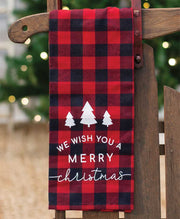 Red Buffalo Check Merry Christmas Towel