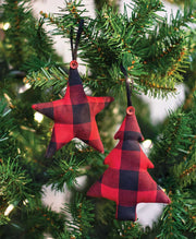 Red Buffalo Check Fabric Star Ornament