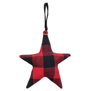 Red Buffalo Check Fabric Star Ornament