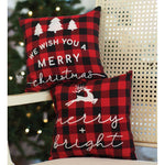 Merry Christmas Buffalo Check Pillow