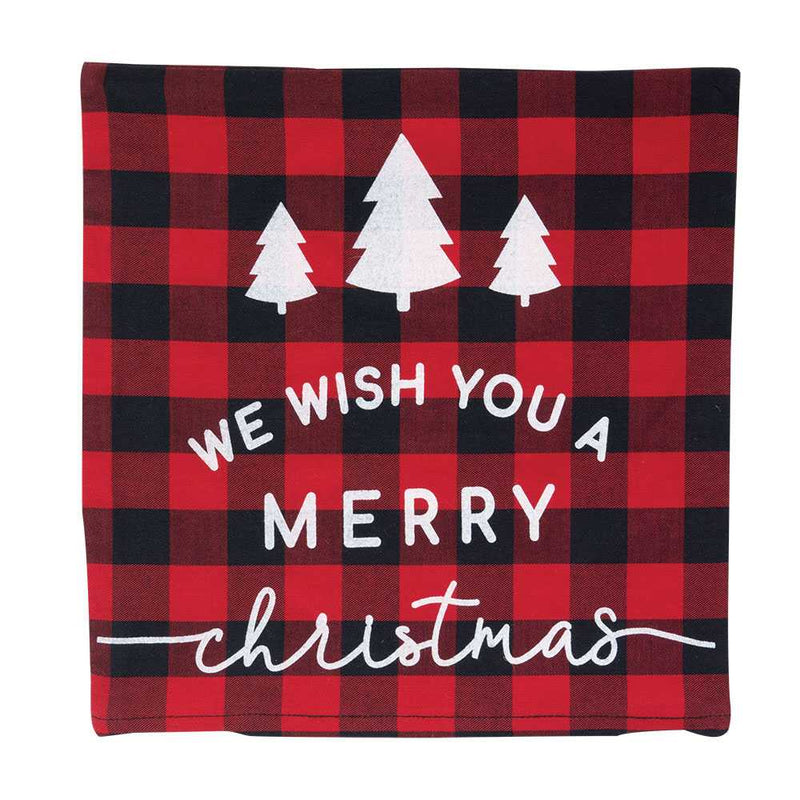 Merry Christmas Buffalo Check Pillow