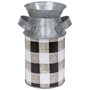 Black & White Buffalo Check Milk Can, Small