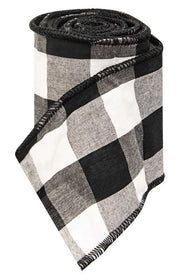 Wired Black & White Buffalo Check Ribbon