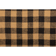 Burlap Black Check Runner Fringed 13x48