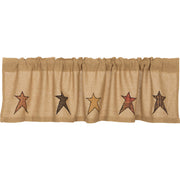 Stratton Burlap Applique Star Valance 16x60